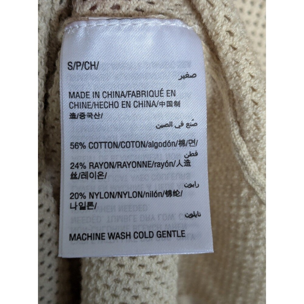 INC International Concepts Women Cream Mesh Knit Hooded Sweater Top Size S - Picture 4 of 6